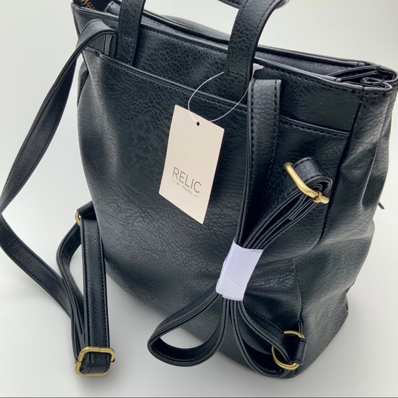 NWT RELIC by FOSSIL leather Brianna black backpack - Picture 10 of 14